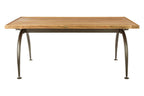 Natural Elm Wood Top Dining Table with Metal Frame | New Foundry