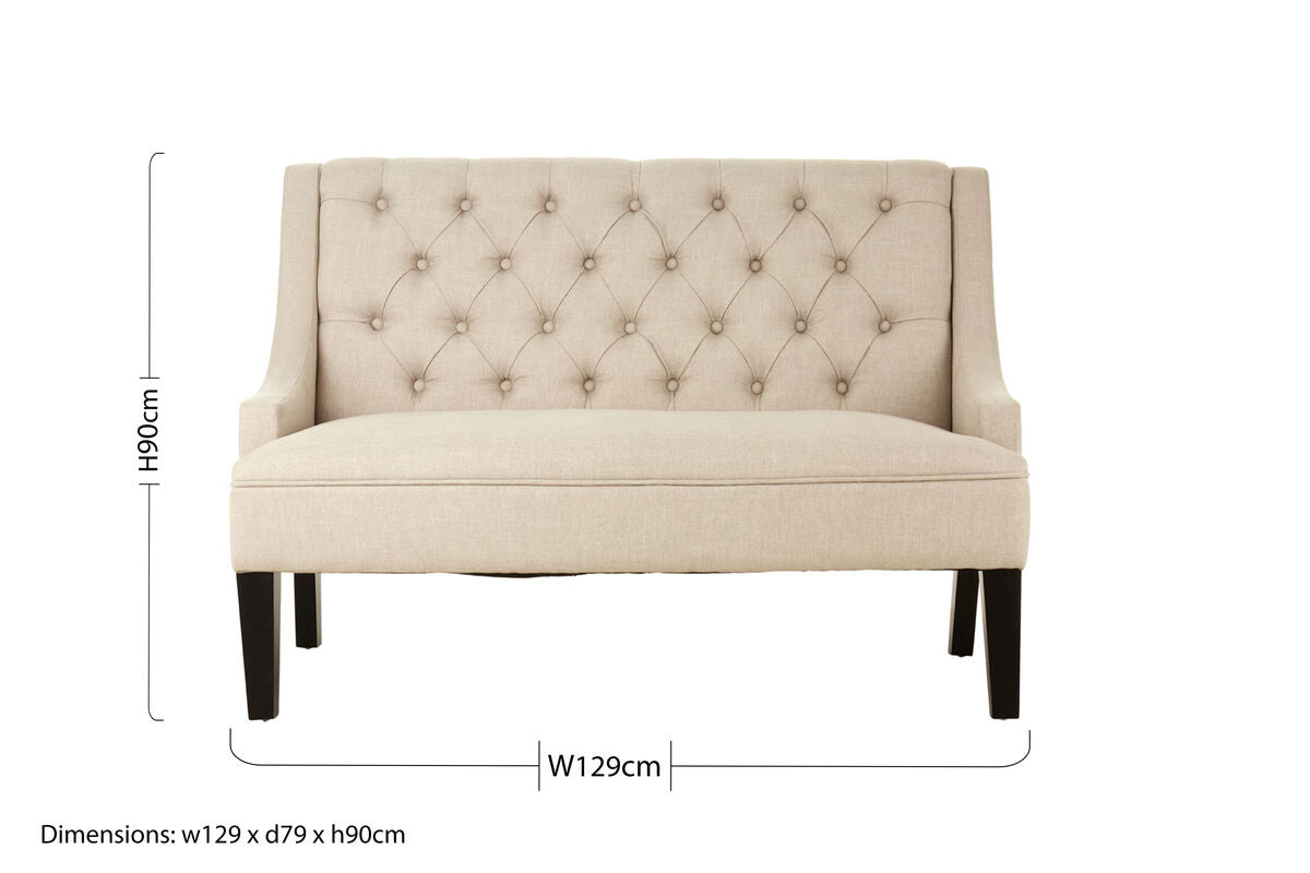 High Back Natural Linen Bench | Doucet