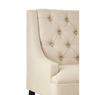 High Back Natural Linen Bench | Doucet