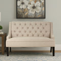 High Back Natural Linen Bench | Doucet