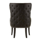 Natural Fabric Armchair with Black Leather Effect Back | Doucet