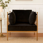 Chair with Rose Gold Finished Metal Arms | Novo