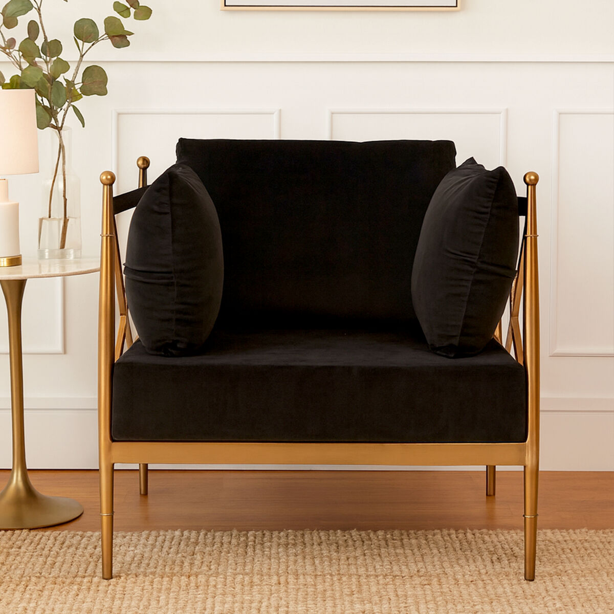 Novo Chair With Rose Gold Finished Metal Arms