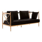 2 Seater Rose Gold Lattice Arms Sofa | Novo