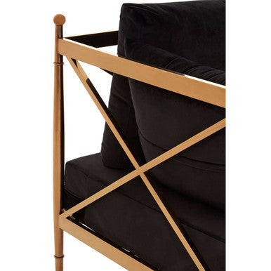 2 Seater Rose Gold Lattice Arms Sofa | Novo
