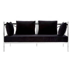 2 Seater Sofa with Silver Lattice Arms | Novo