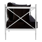 2 Seater Sofa with Silver Lattice Arms | Novo