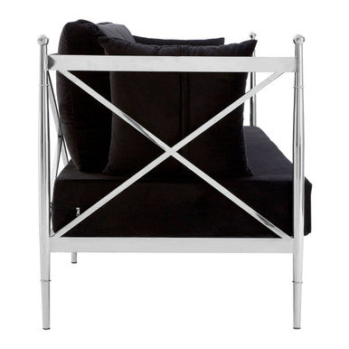 2 Seater Sofa with Silver Lattice Arms | Novo