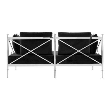 2 Seater Sofa with Silver Lattice Arms | Novo