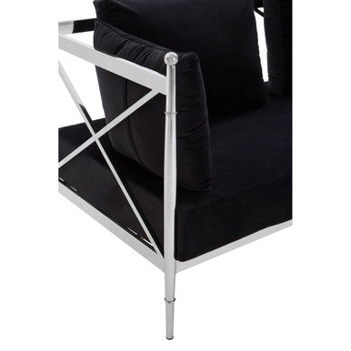 2 Seater Sofa with Silver Lattice Arms | Novo