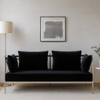2 Seater Sofa with Silver Lattice Arms | Novo
