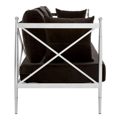 3 Seater Sofa with Silver Lattice Sides | Novo