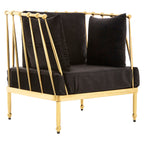Chair with Gold Finish Tapered Arms | Novo