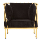 Chair with Gold Finish Tapered Arms | Novo