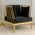 Chair with Gold Finish Tapered Arms | Novo