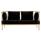 2 Seater Gold Finish Tapered Arms Sofa | Novo