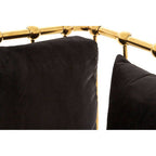 2 Seater Gold Finish Tapered Arms Sofa | Novo