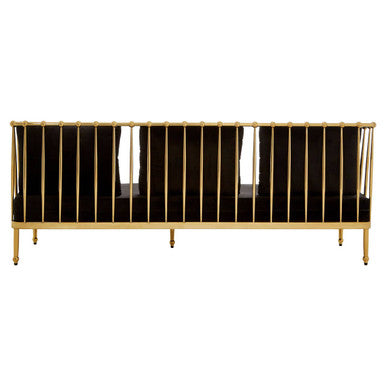 3 Seater Gold Finish Tapered Arms Sofa | Novo