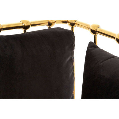3 Seater Gold Finish Tapered Arms Sofa | Novo