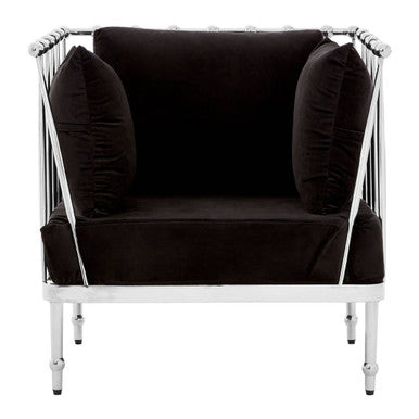 Chair with Silver Finish Tapered Arms | Novo