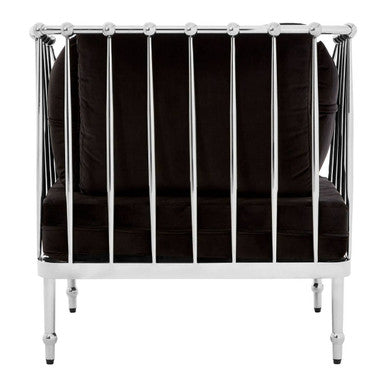 Chair with Silver Finish Tapered Arms | Novo