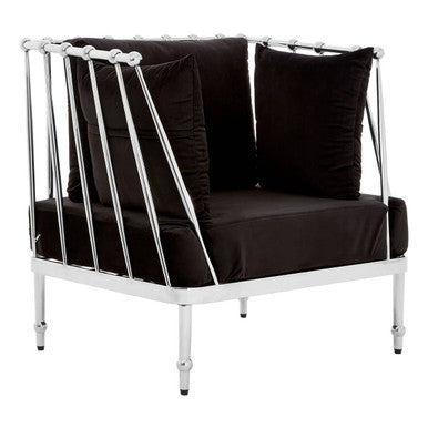 Chair with Silver Finish Tapered Arms | Novo