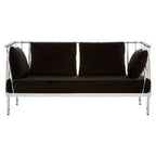 2 Seater Silver Finish Tapered Arms Sofa | Novo