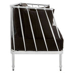 2 Seater Silver Finish Tapered Arms Sofa | Novo