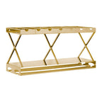 2 Tier 7 Bottle Gold Finish Wine Rack | Novo