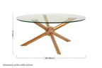 Clear Tempered Glass Top Dining Table with Rose Gold Angled Stainless Steel Legs | Novo