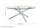 Round Silver Coffee Table with Tempered Glass Top | Novo