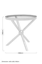 Round Silver Side Table with Tempered Glass Top | Novo