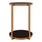 Gold 2 Tier Side Table with Black Tempered Glass | Novo