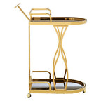 2 Tier Gold and Wavy Design Trolley | Novo