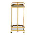 2 Tier Gold and Wavy Design Trolley | Novo