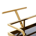 2 Tier Gold and Wavy Design Trolley | Novo