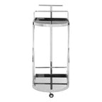 Black Glass and Silver Frame 2 Tier Trolley | Novo