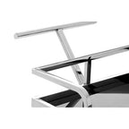 Black Glass and Silver Frame 2 Tier Trolley | Novo