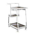 3 Tier Silver Finish Trolley | Novo