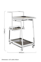 3 Tier Silver Finish Trolley | Novo