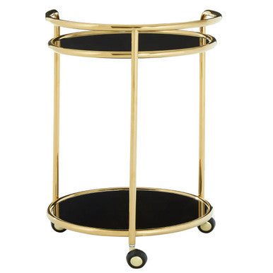 Round Gold Finish Trolley | Novo