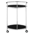 Round Silver Finish Trolley | Novo