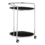 Round Silver Finish Trolley | Novo