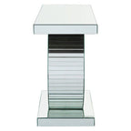 Mirrored Console Table with Round Mirrored Base and Decorative Ridges | Gianara