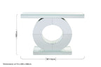 Mirrored Console Table with Round Mirrored Base and Decorative Ridges | Gianara