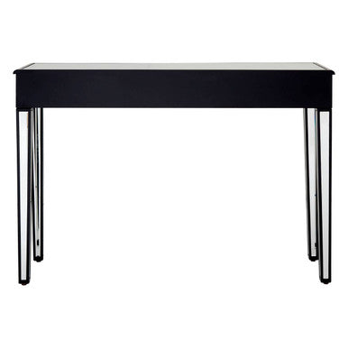 Mirrored White Wooden 3-Drawer Console Table with Black Trim Frame | Graciela