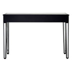 Mirrored White Wooden 3-Drawer Console Table with Black Trim Frame | Graciela