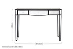 Mirrored White Wooden 3-Drawer Console Table with Black Trim Frame | Graciela