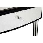 Mirrored White Wooden 3-Drawer Console Table with Black Trim Frame | Graciela