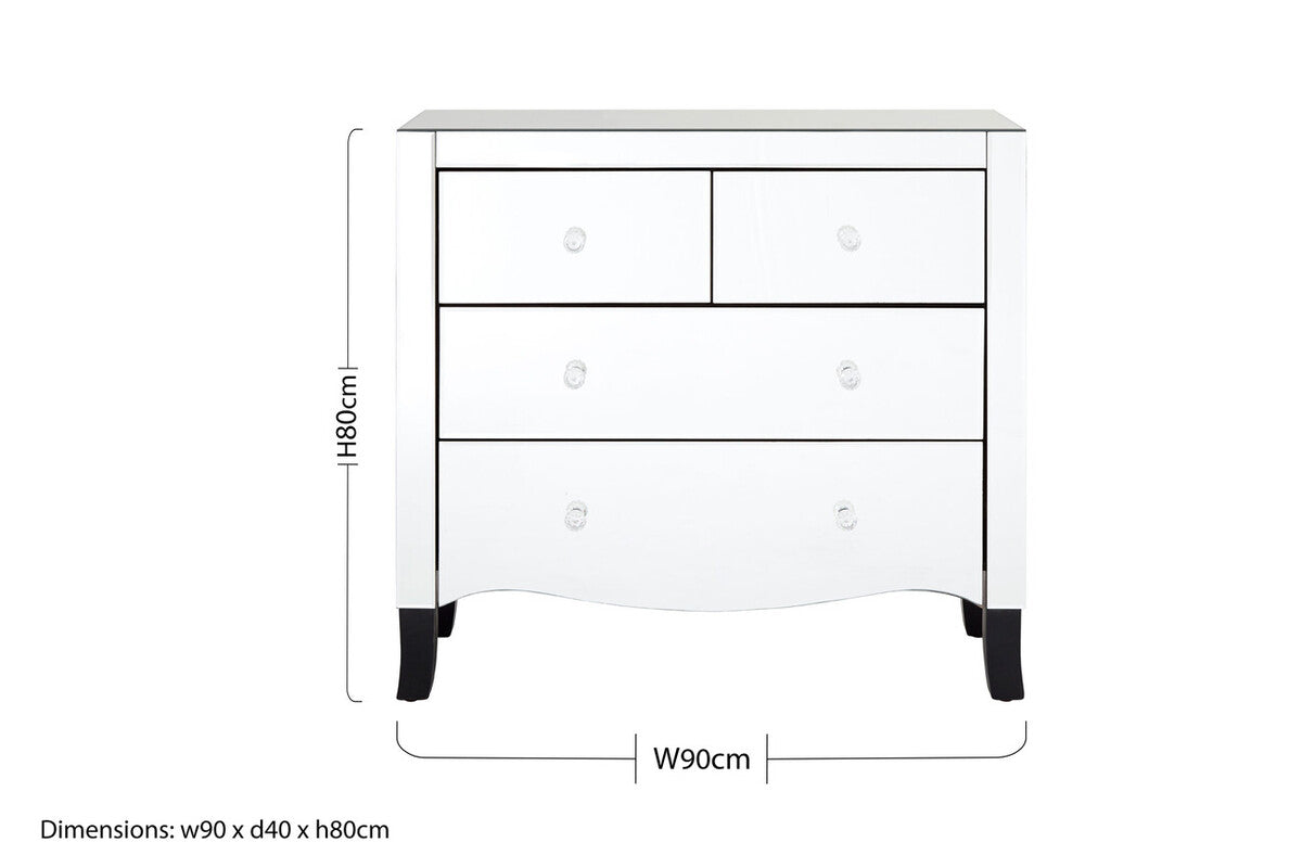 Chest of 4 Drawers with Mirror Frame | Graciela